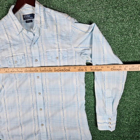 Vintage Polo By Ralph Lauren Pearl Snap Western Shirt / Mens Size Medium - Picture 3 of 9